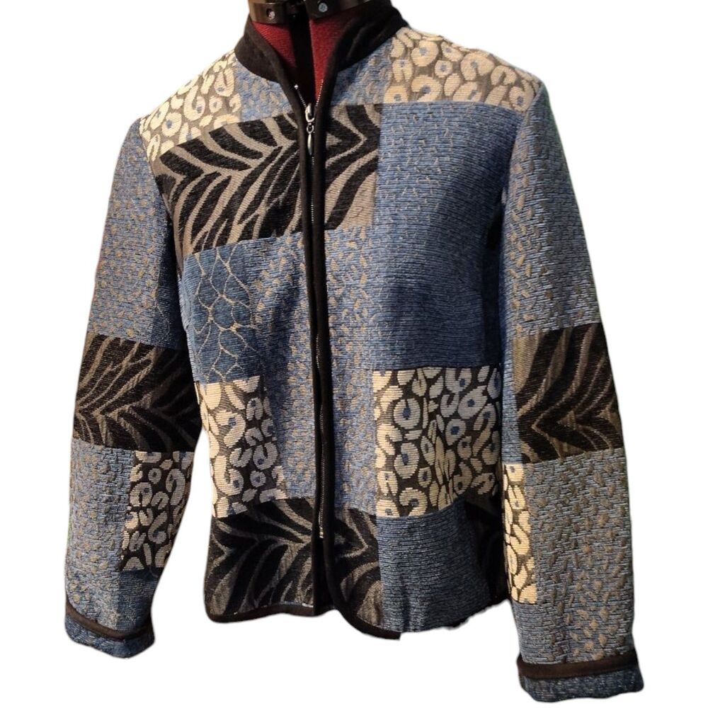 Preswick & Moore Vintage Color Block Geo Long Sleeve Textile Jacket Size PM.....